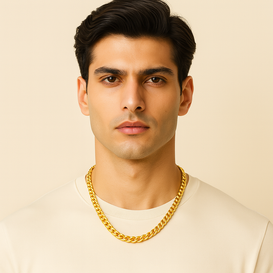 Men-18K Gold Plated Anti Tarnish Chain Necklace