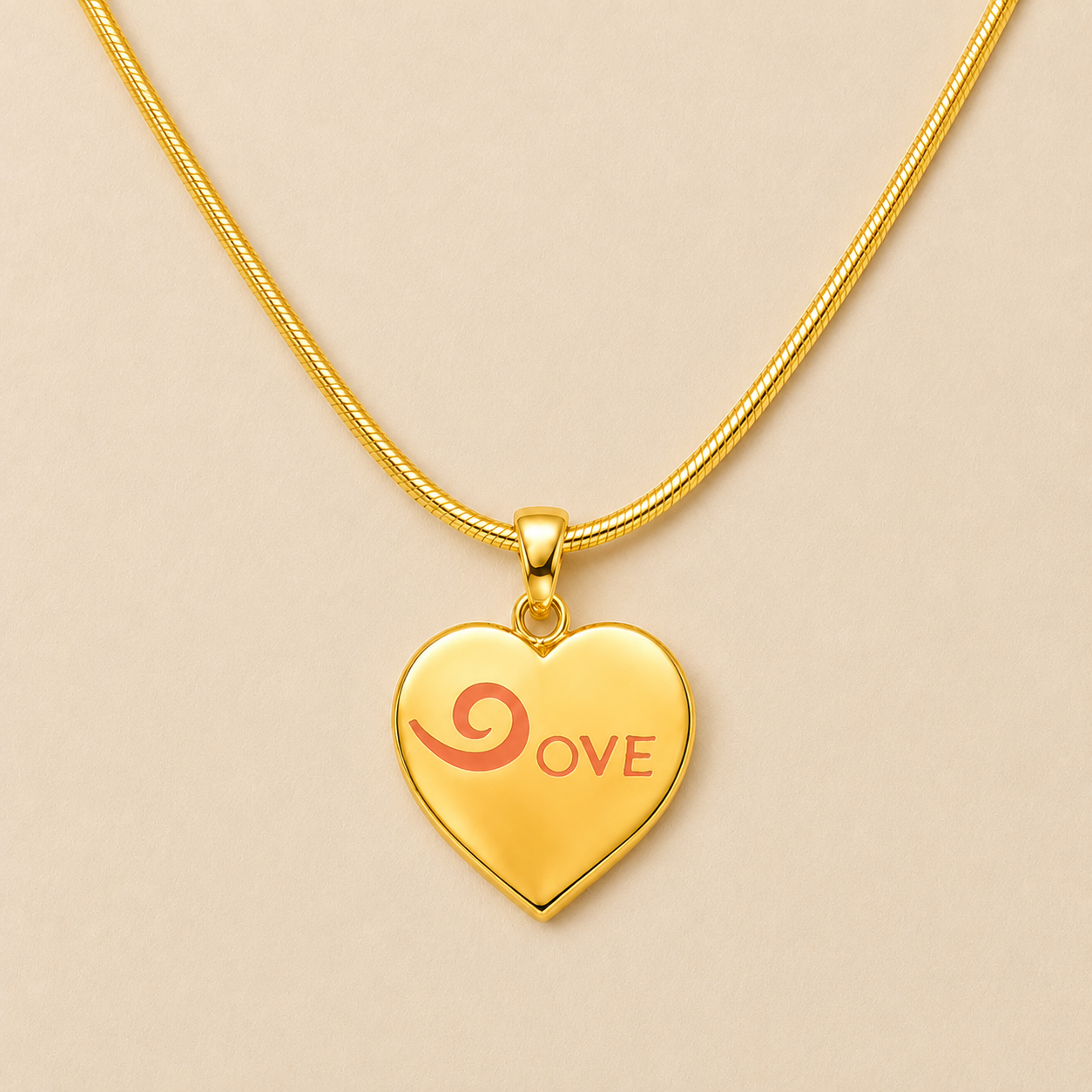 18K Gold Plated Love Sign Pendant Necklace