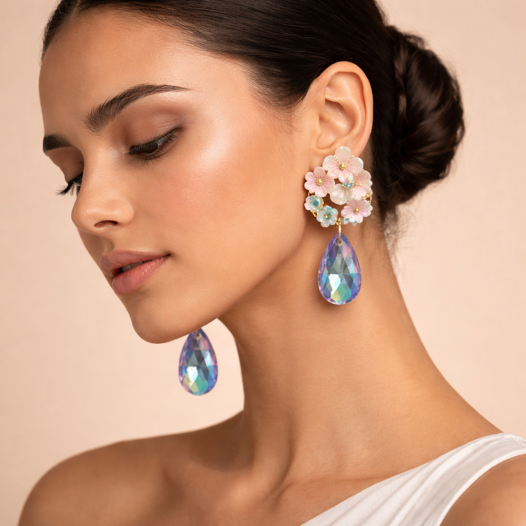 Moonlit Bloom Drops Earring