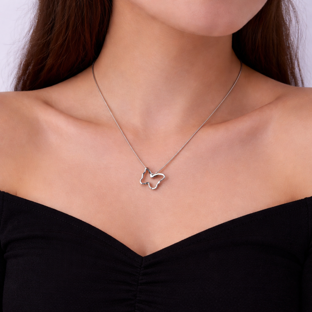 18k Silver Plated Butterfly Necklace