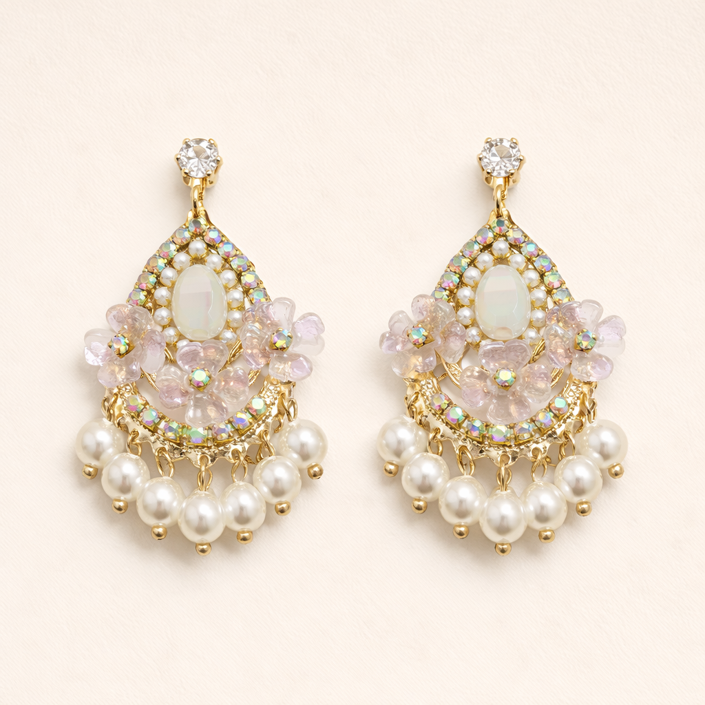 Pearl Garden Elegance Dreamy Turkish Earring