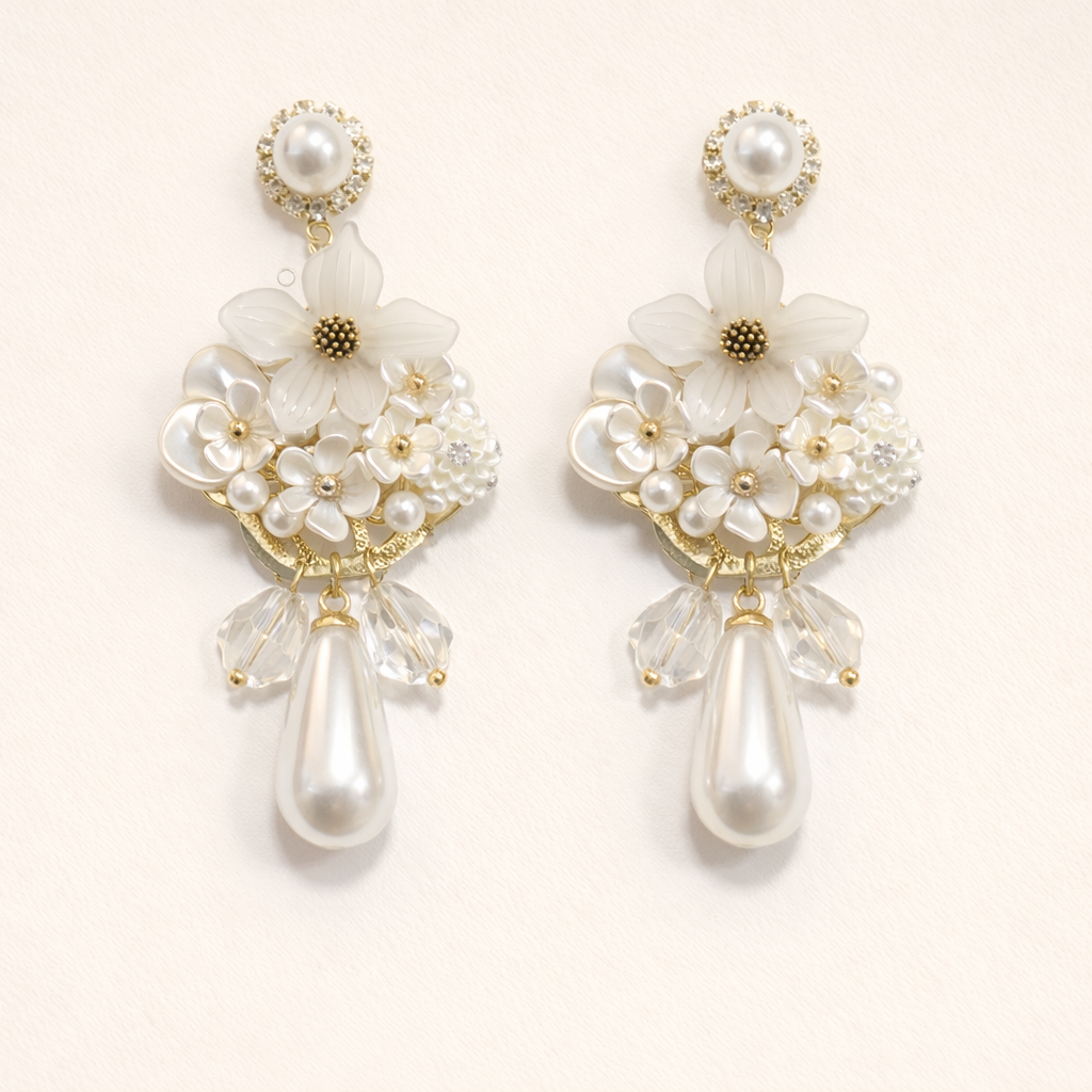 Royal Ivory Petals Turkish Earring