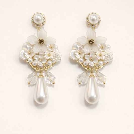 Royal Ivory Petals Turkish Earring