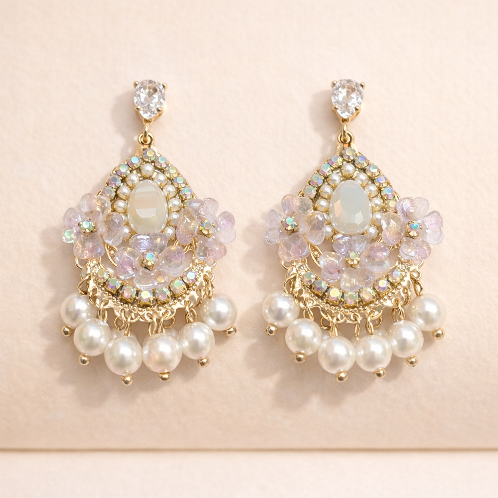 Pearl Garden Elegance Dreamy Turkish Earring