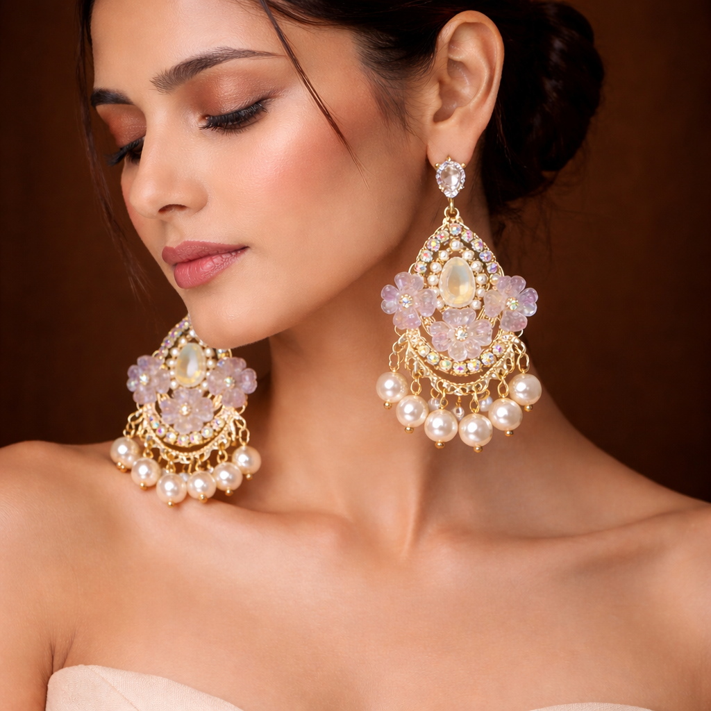 Pearl Garden Elegance Dreamy Turkish Earring