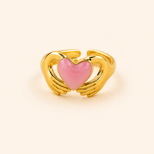 Fashion Heart  Adjustable Stainless Steel Ring