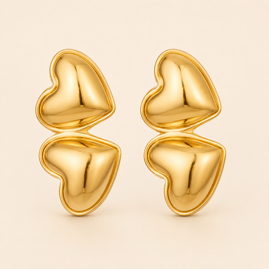 Vintage Style 18k Gold Plated Stainless Steel Earrings