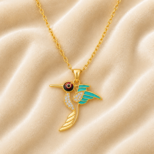 Golden Hummingbird Necklace