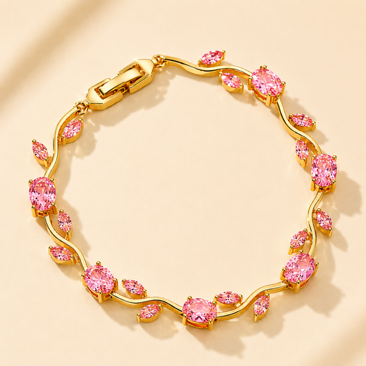 Elegant Floral Link Lightweight Adjustable Tulip Bracelet