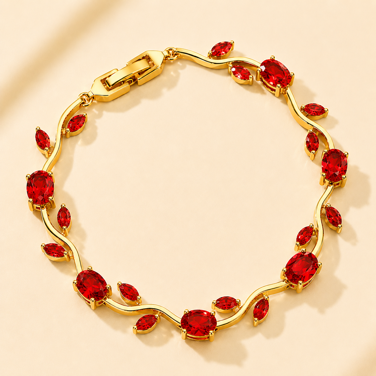 Elegant Floral Link Lightweight Adjustable Tulip Bracelet