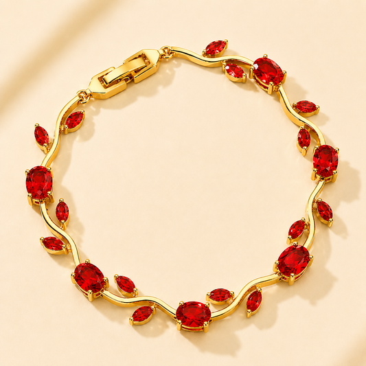 Elegant Floral Link Lightweight Adjustable Tulip Bracelet