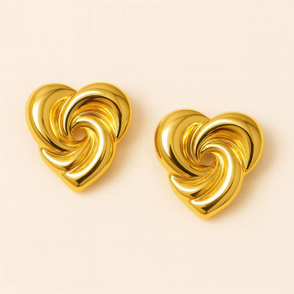 18k gold plated Luxe Petal Swirl Stud earring