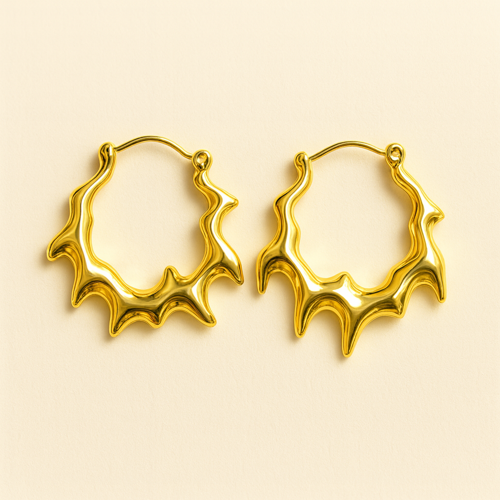 18k Gold Plated Solara Hoops Earring