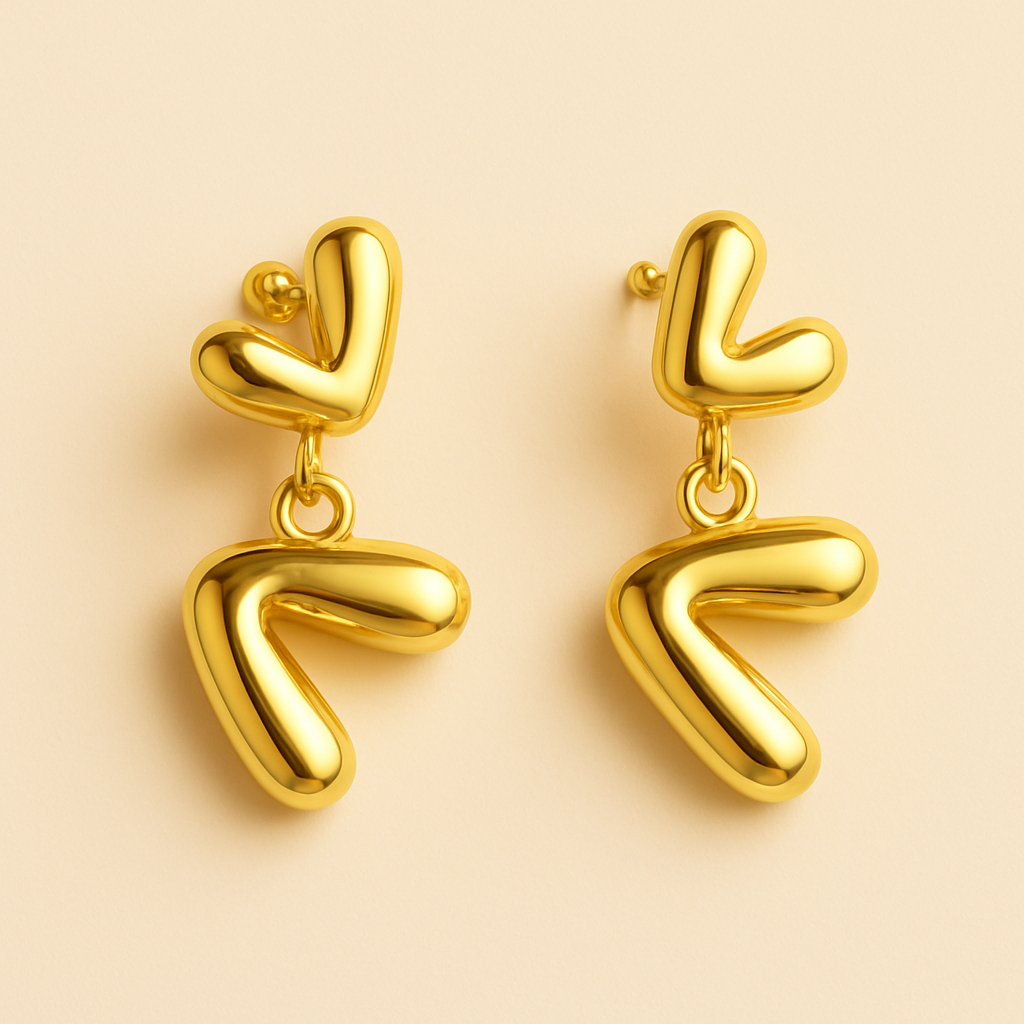 18K Gold Plated Love Link Danglers