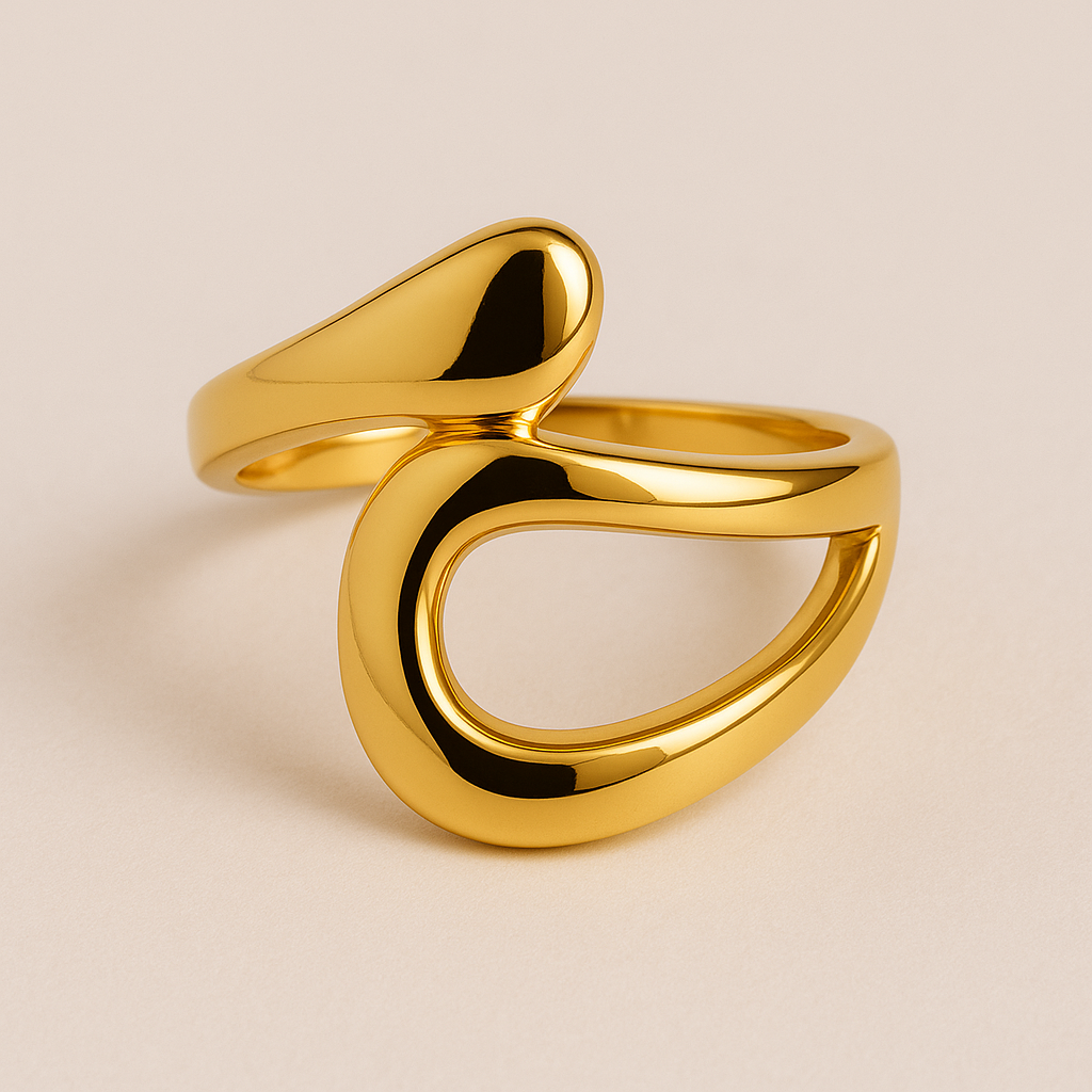 18K Gold Plated Arceli Twist Ring for Women
