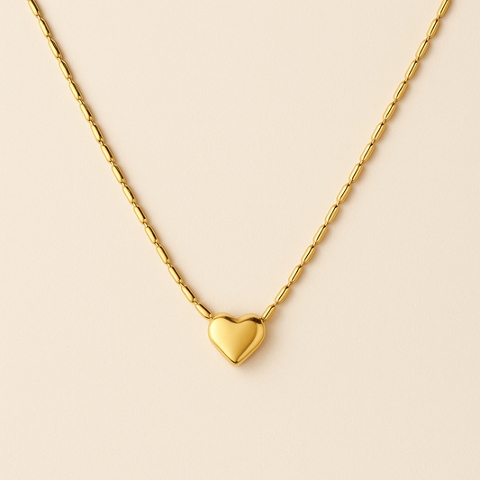 Anti Tarnish Heart Gold Necklace