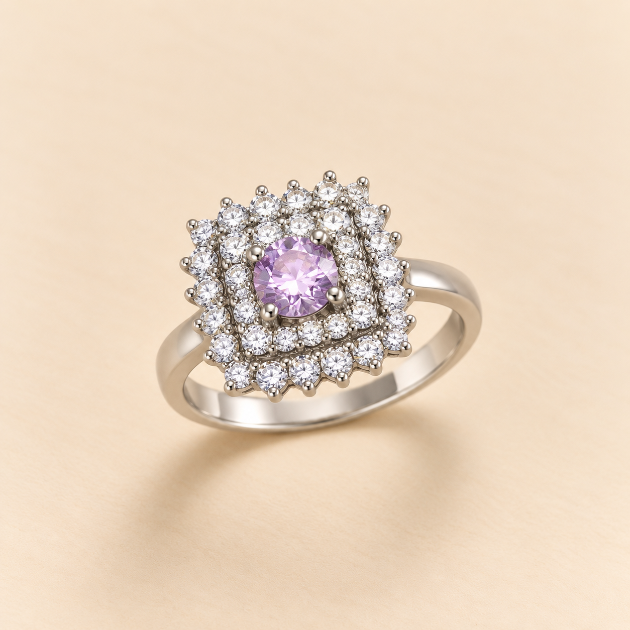 Lavender Halo Radiance Ring