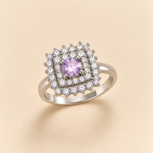 Lavender Halo Radiance Ring