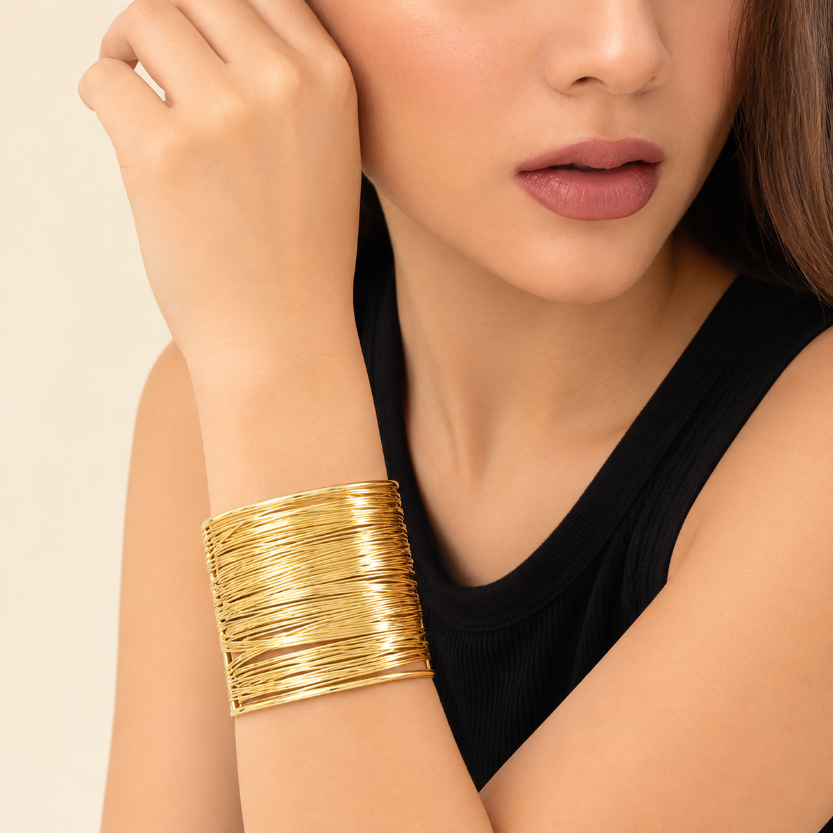 Luxe Multi-Layer Open Cuff Bangle