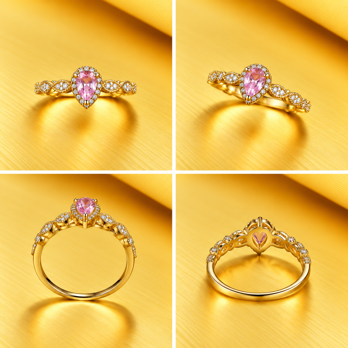 18k Gold Plated  Crystal Ring
