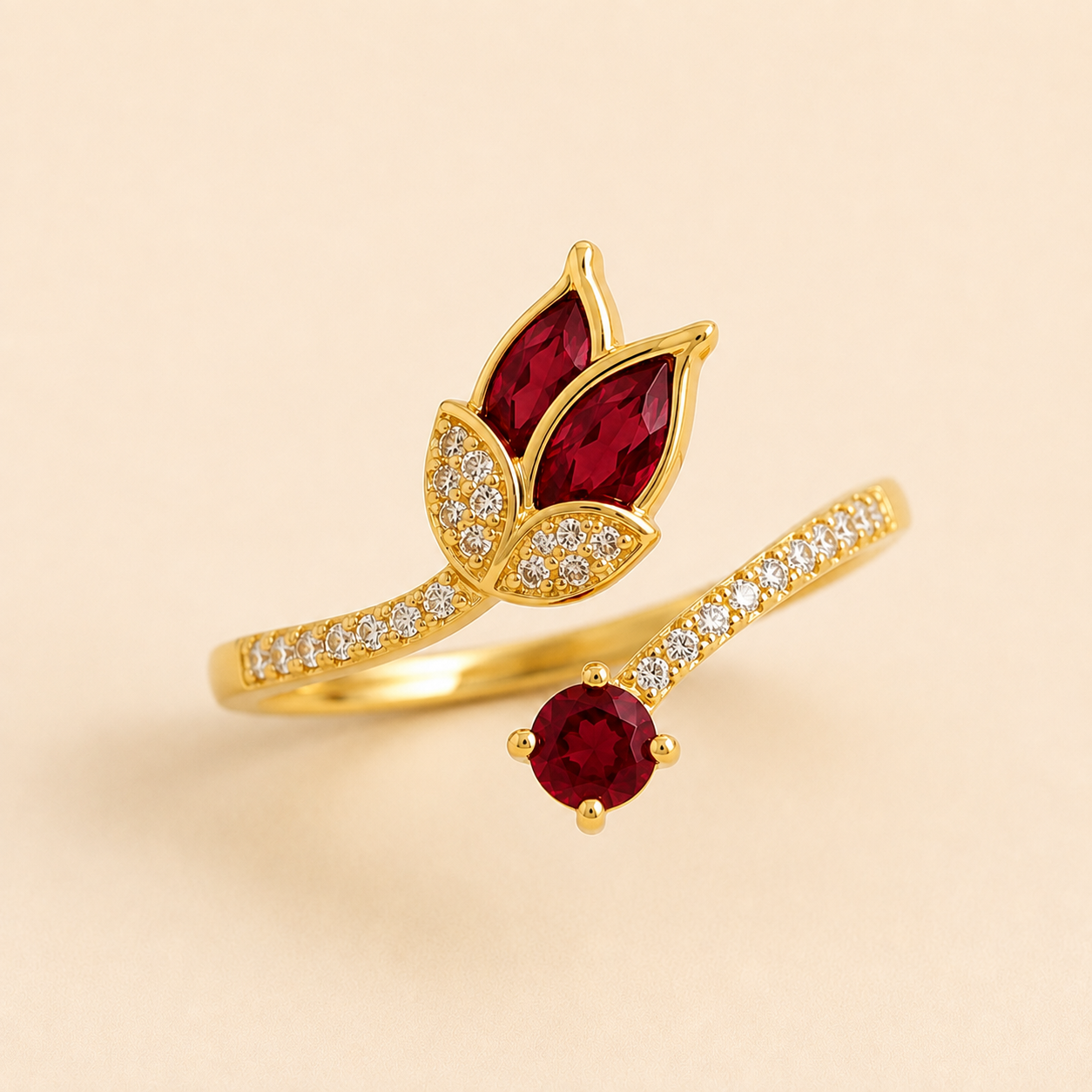 Rose Bloom Elegance Adjustable Ring