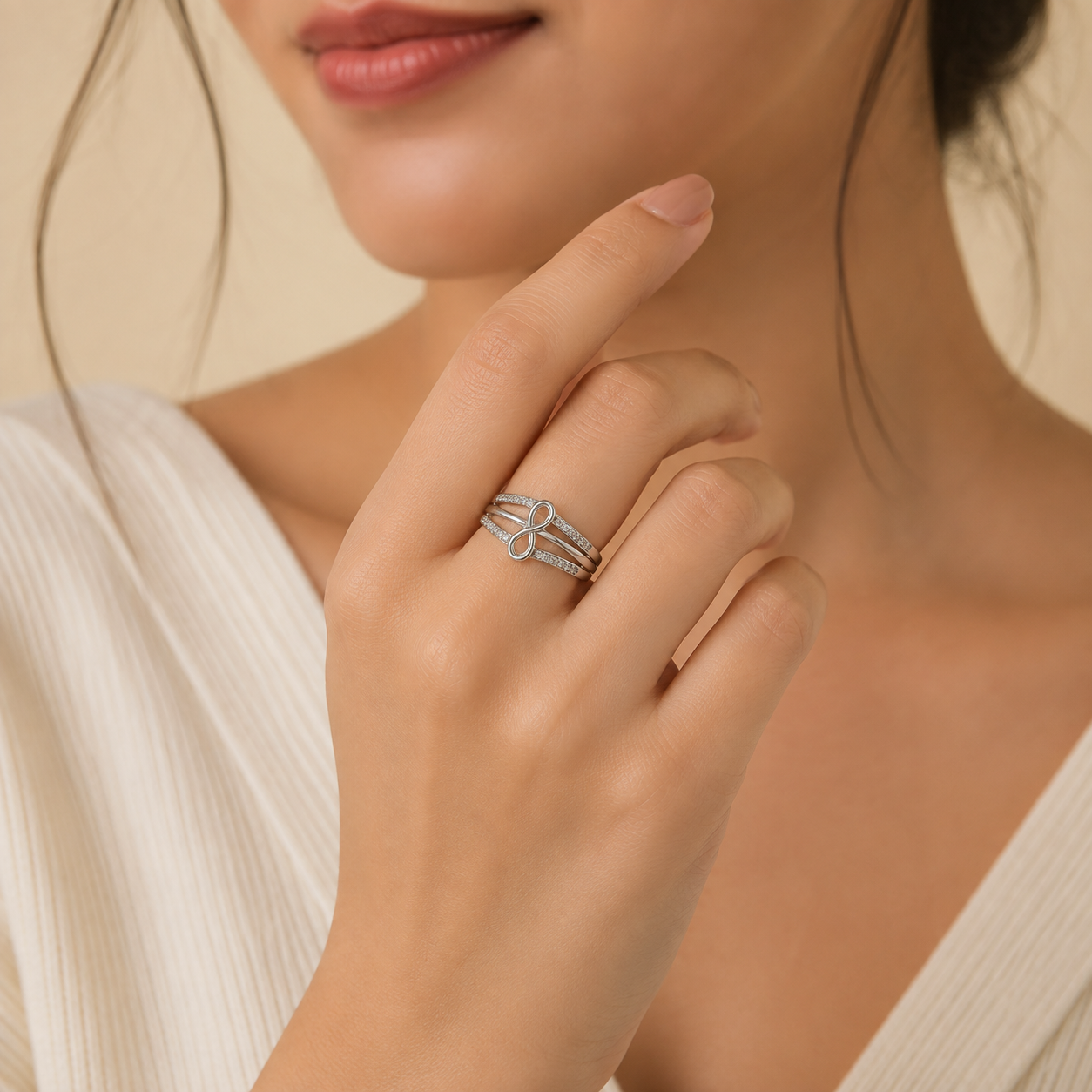 Minimalist Silver Infinity  Ring