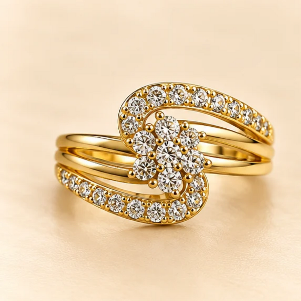 18k Gold Plated Infinity Bloom Sparkle Ring