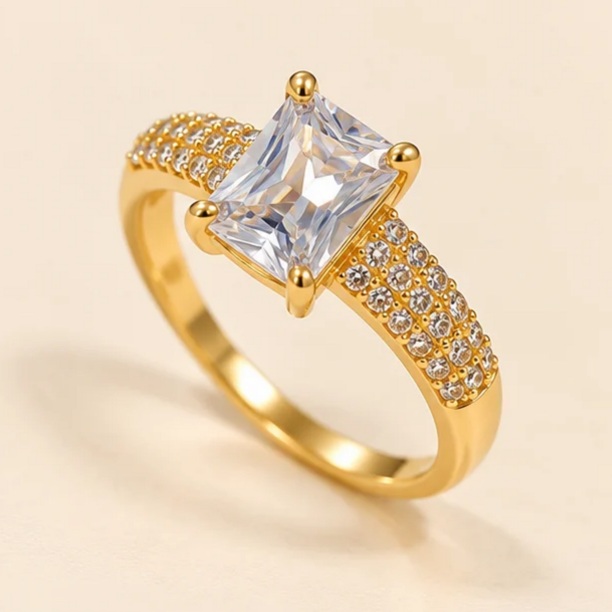 Royal Emerald Cut Solitaire Gold Ring