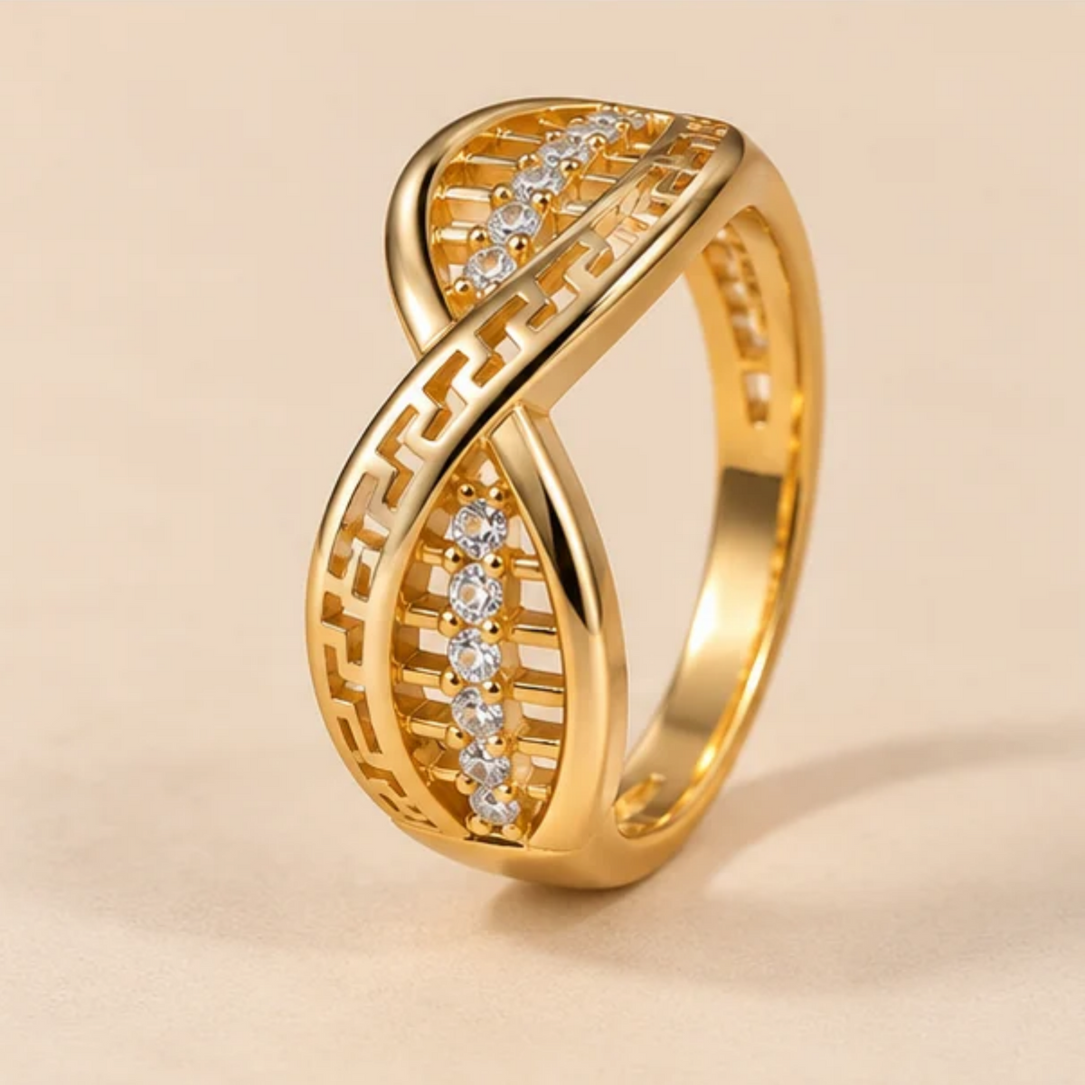 Elegant Infinity Sparkle Gold Ring