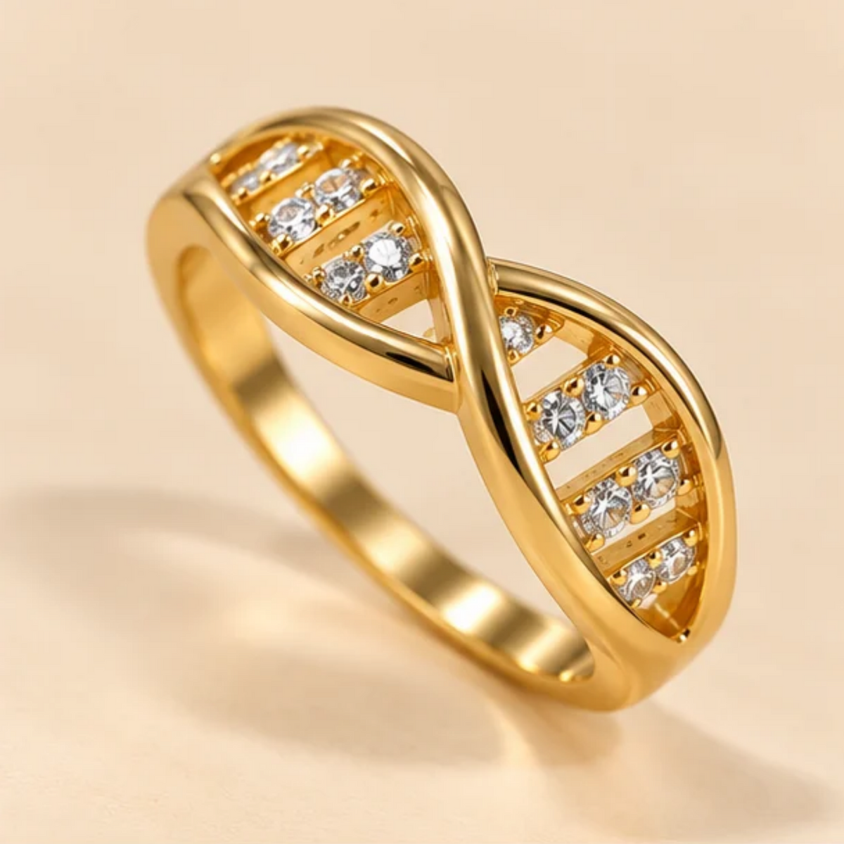 Infinity Twist Sparkle Gold Ring
