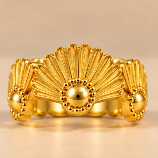 18K Gold Plated Golden Seashell Statement Ring