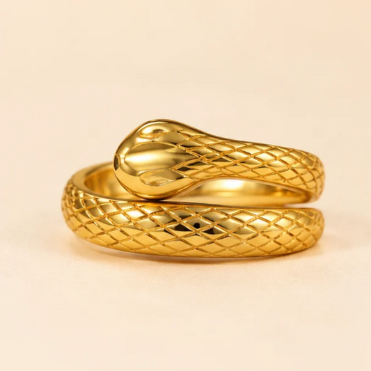 18K Gold Plated Textured Criss-Cross Wrap Ring