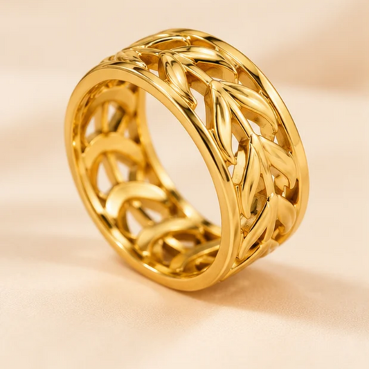 18K Gold Plated Interwoven Geometric Statement Ring