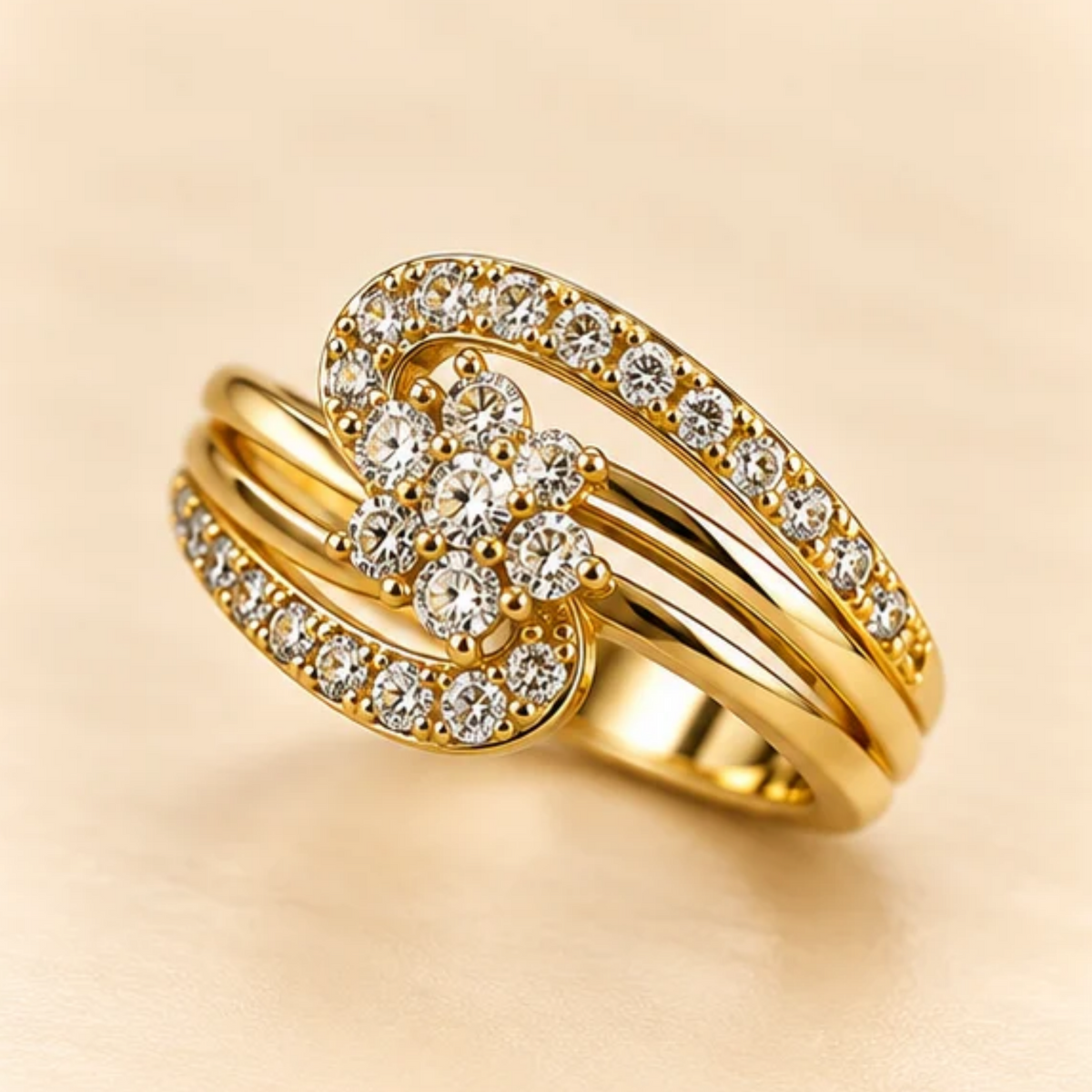 18k Gold Plated Infinity Bloom Sparkle Ring