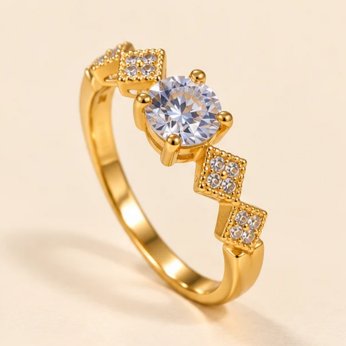 18K Gold Plated Royal Diamond Sparkle Ring