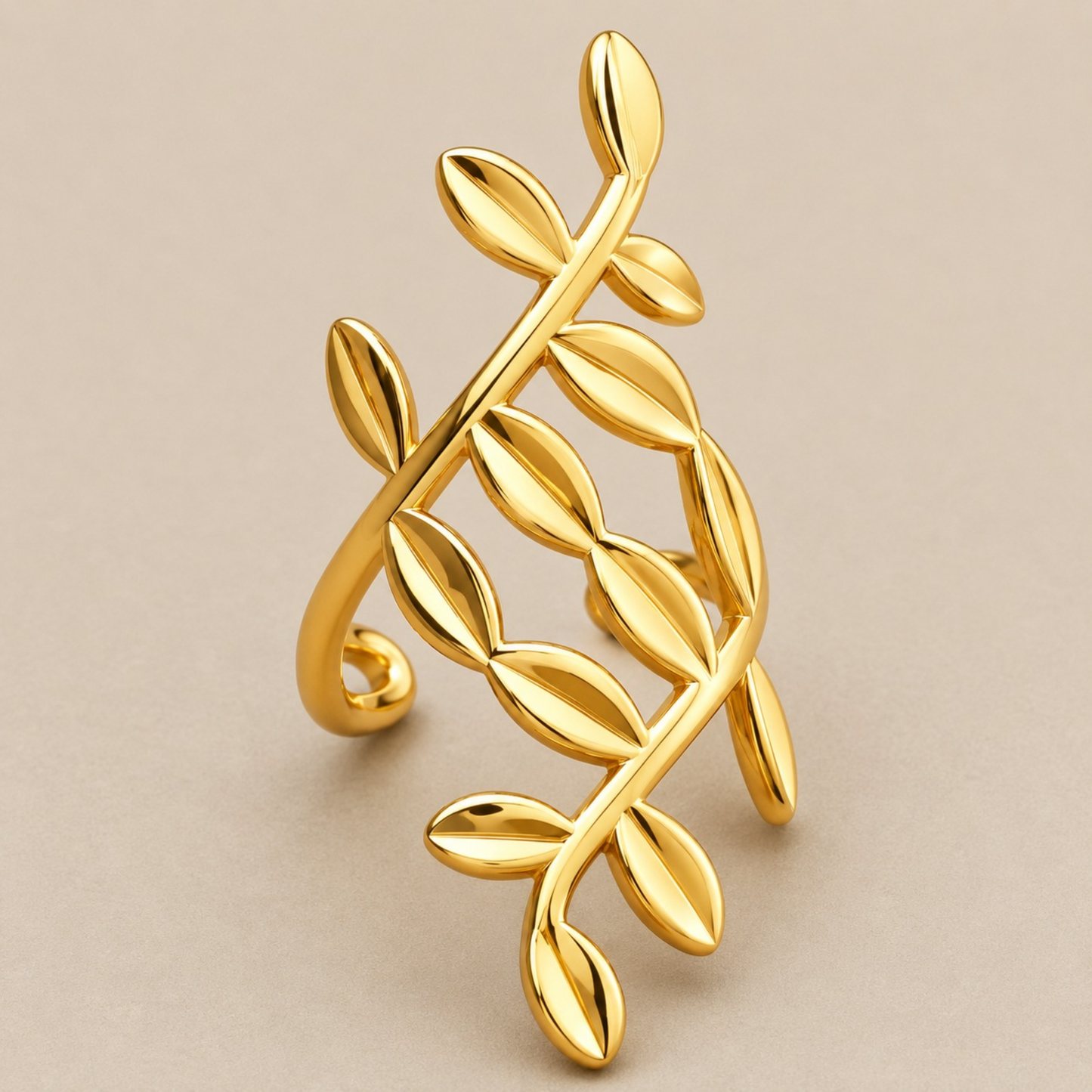 18K Gold Plated Laurel Leaf Ear Cuff