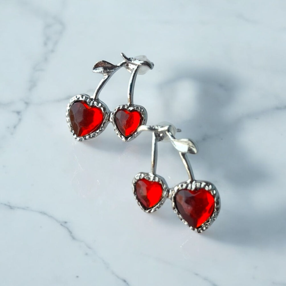 Heart Cherry Dangle Earring