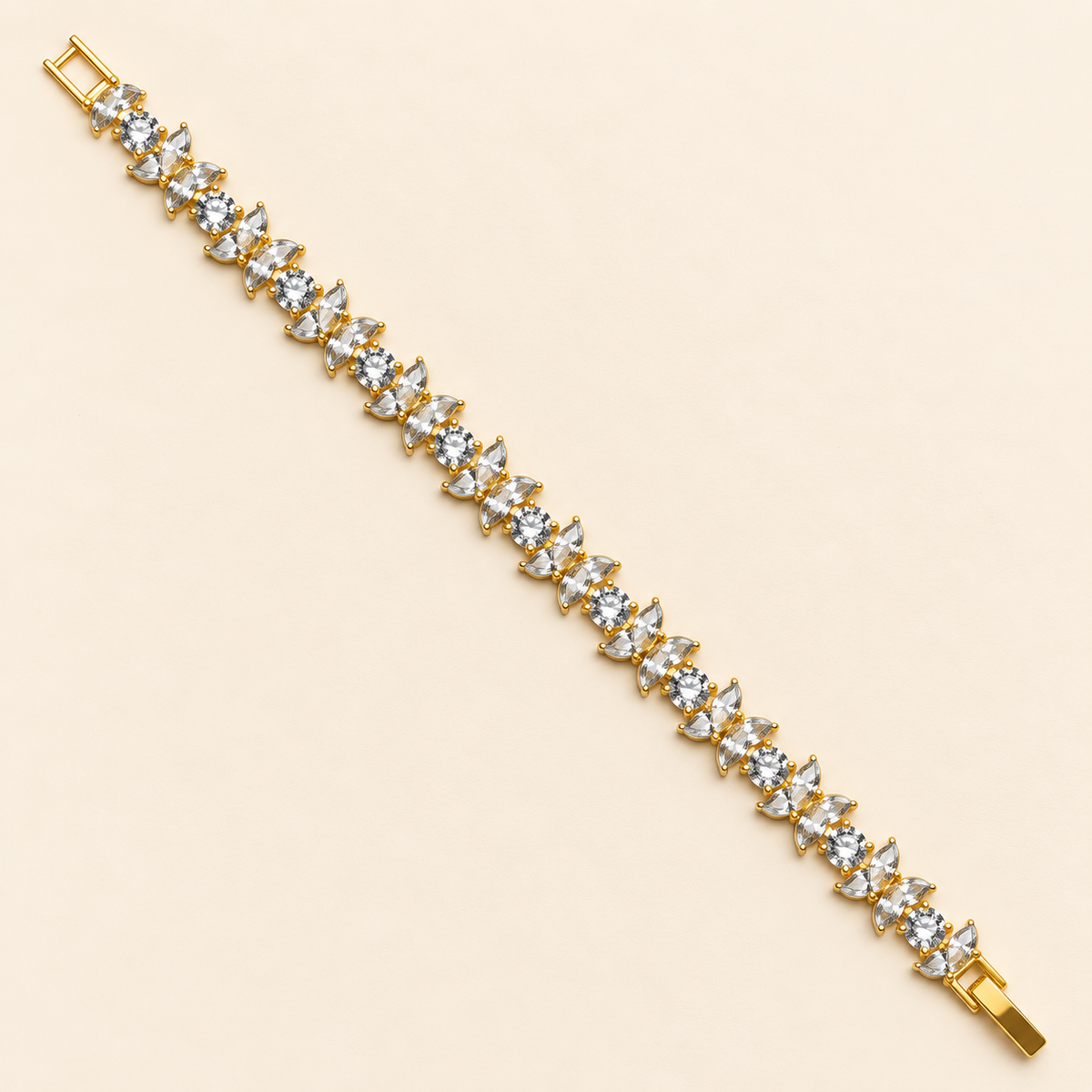 Blush Blossom Crystal Gold Bracelet