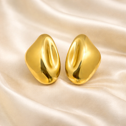 18k Gold Plated Imperial Wave Gold Earrings
