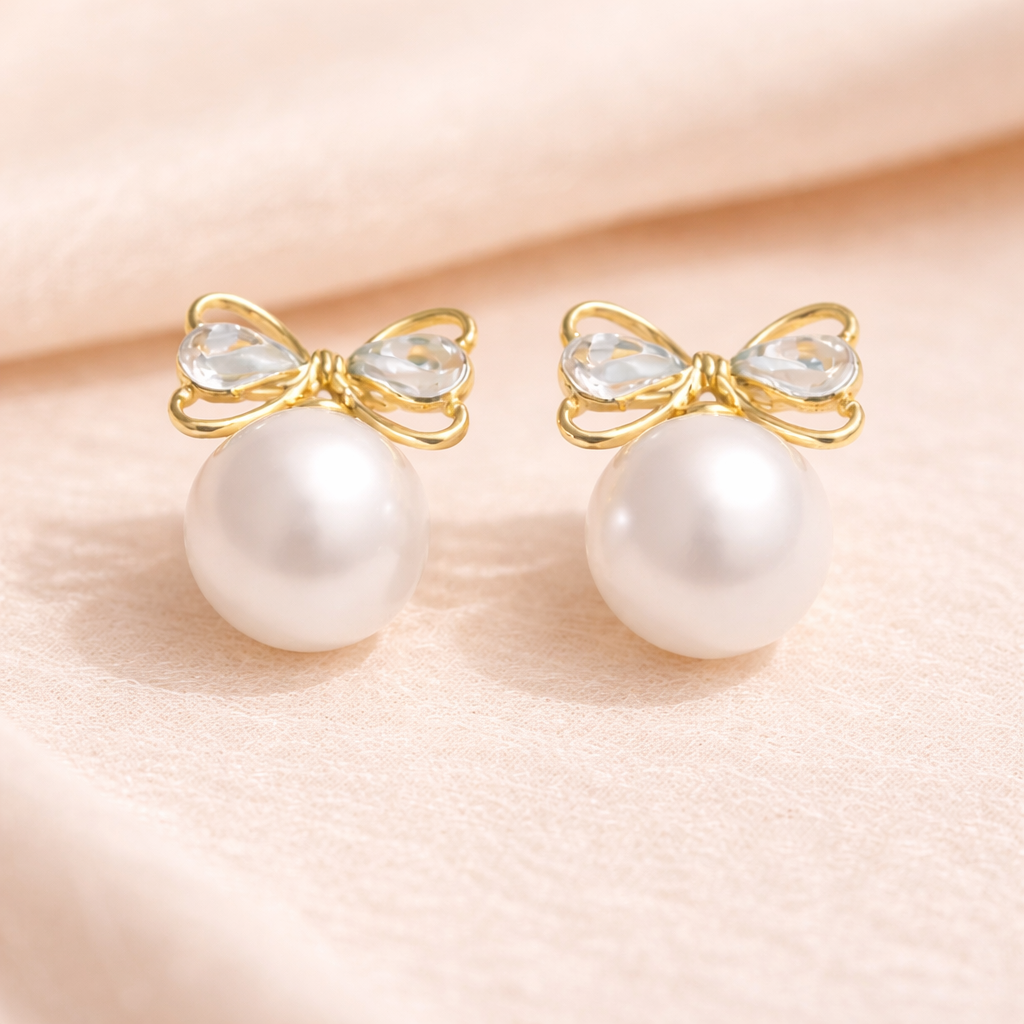 Ivory Ribbon Luxe Earrings