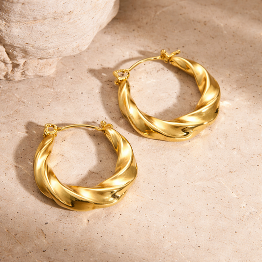 18k Gold Plated Circular Ear Cuff Hoop Earrings