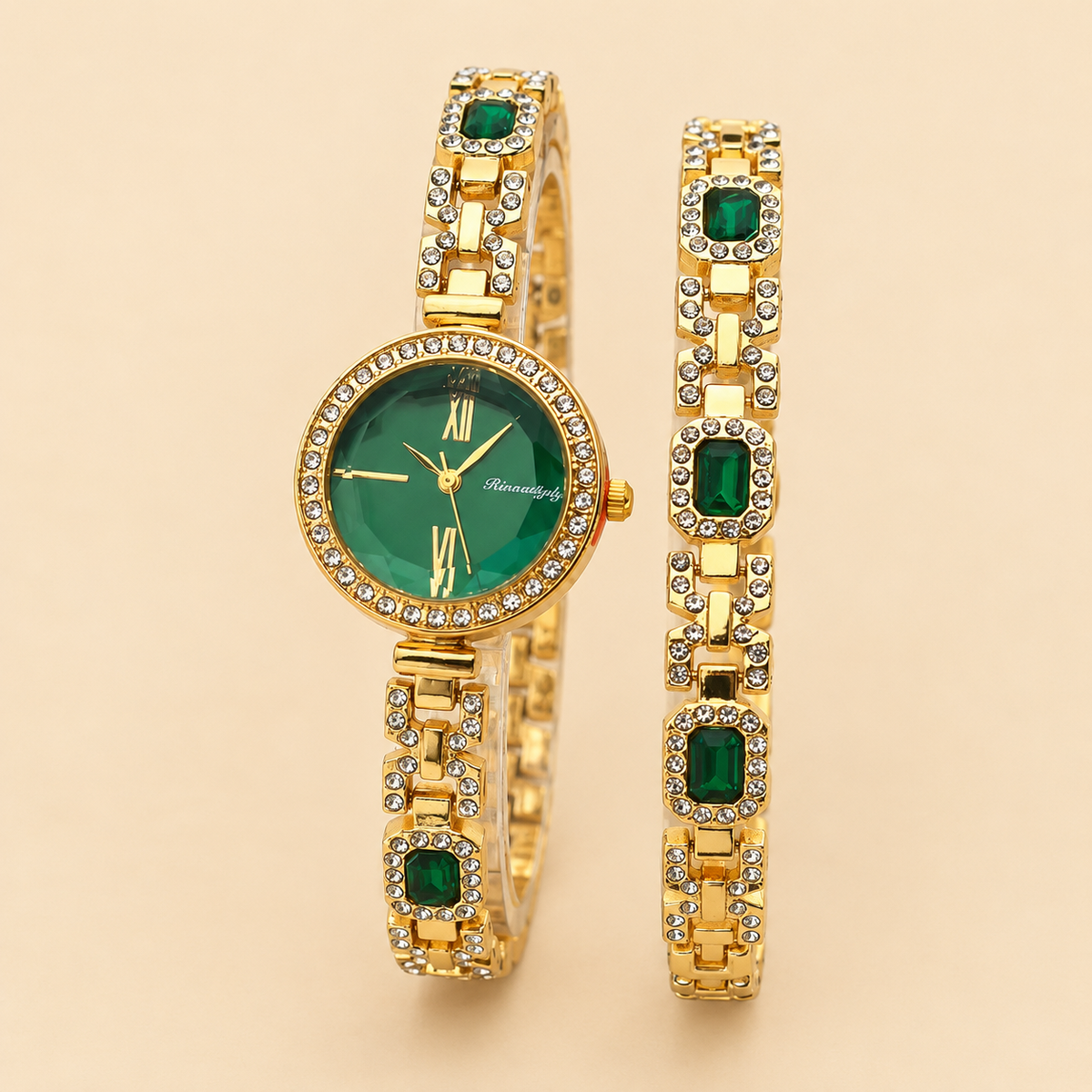 Emerald Elegance Watch Set