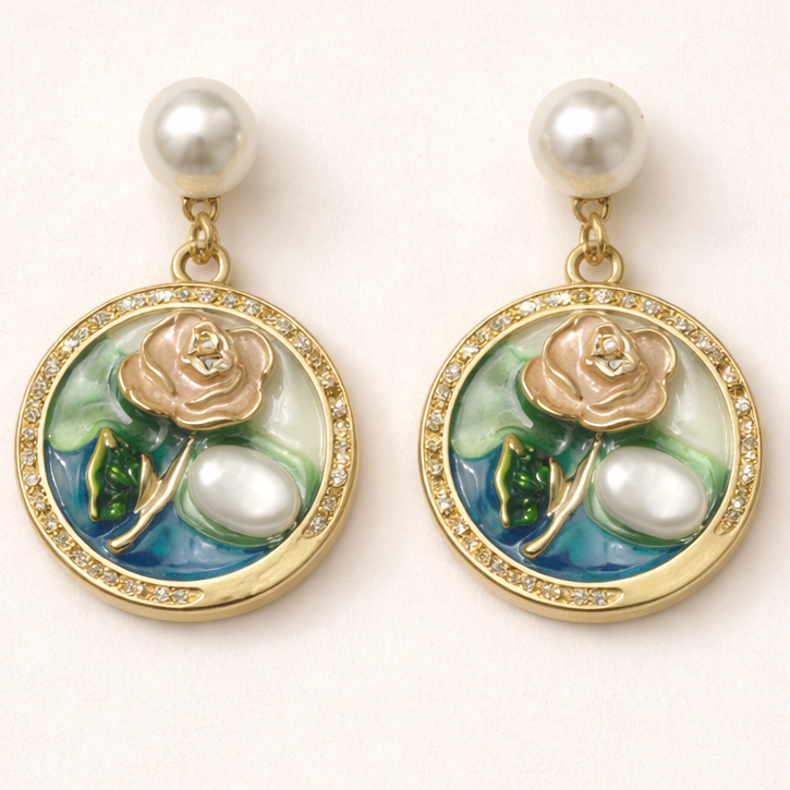 Celeste Garden Pearl Statement Earrings