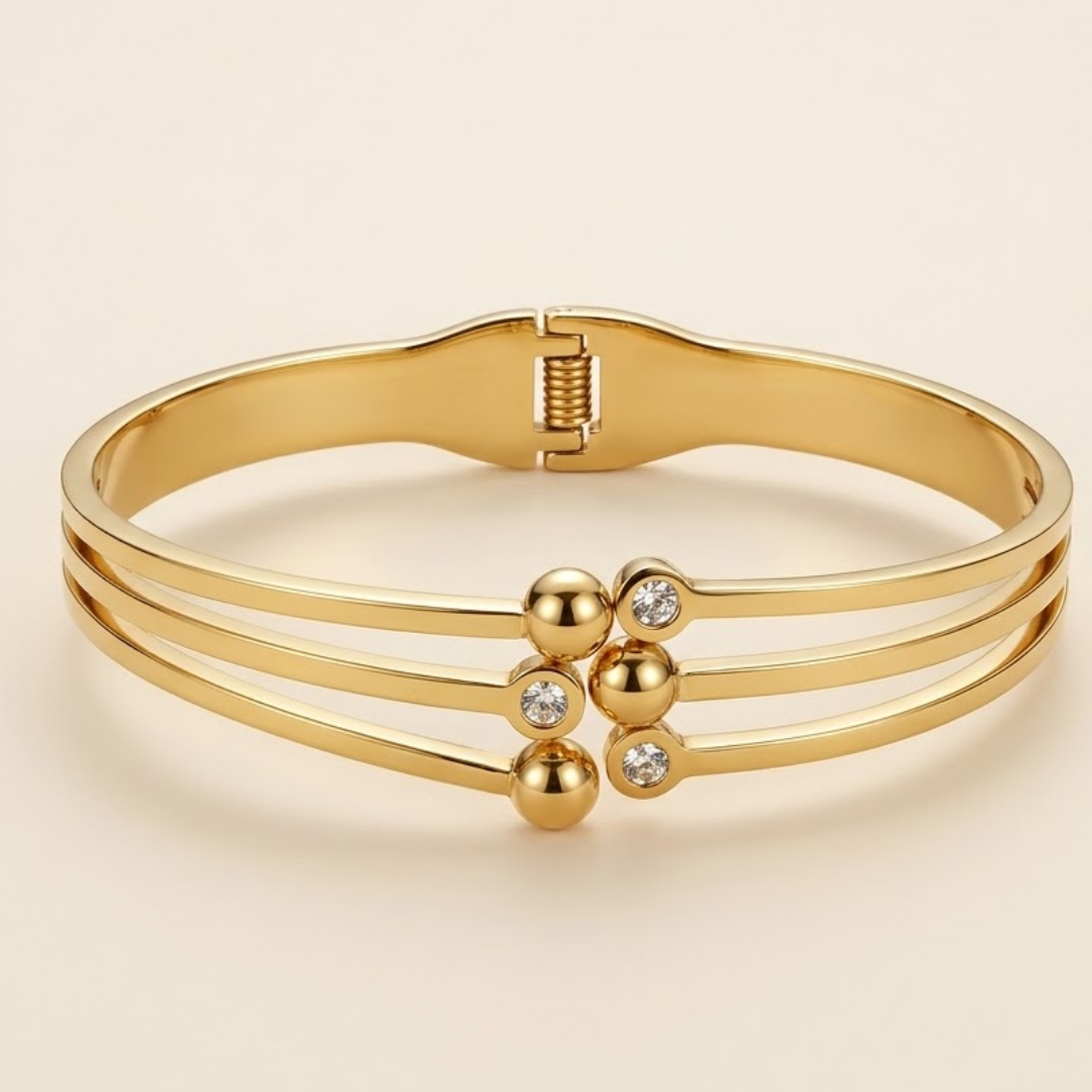 18K Gold Plated Luxe Sphere Diamond Bracelet