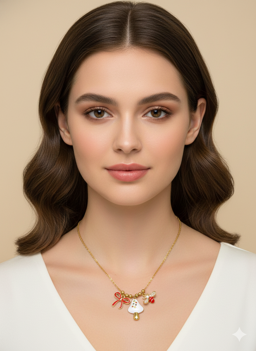 Cute Bee & Bow Anti-Tarnish Necklace
