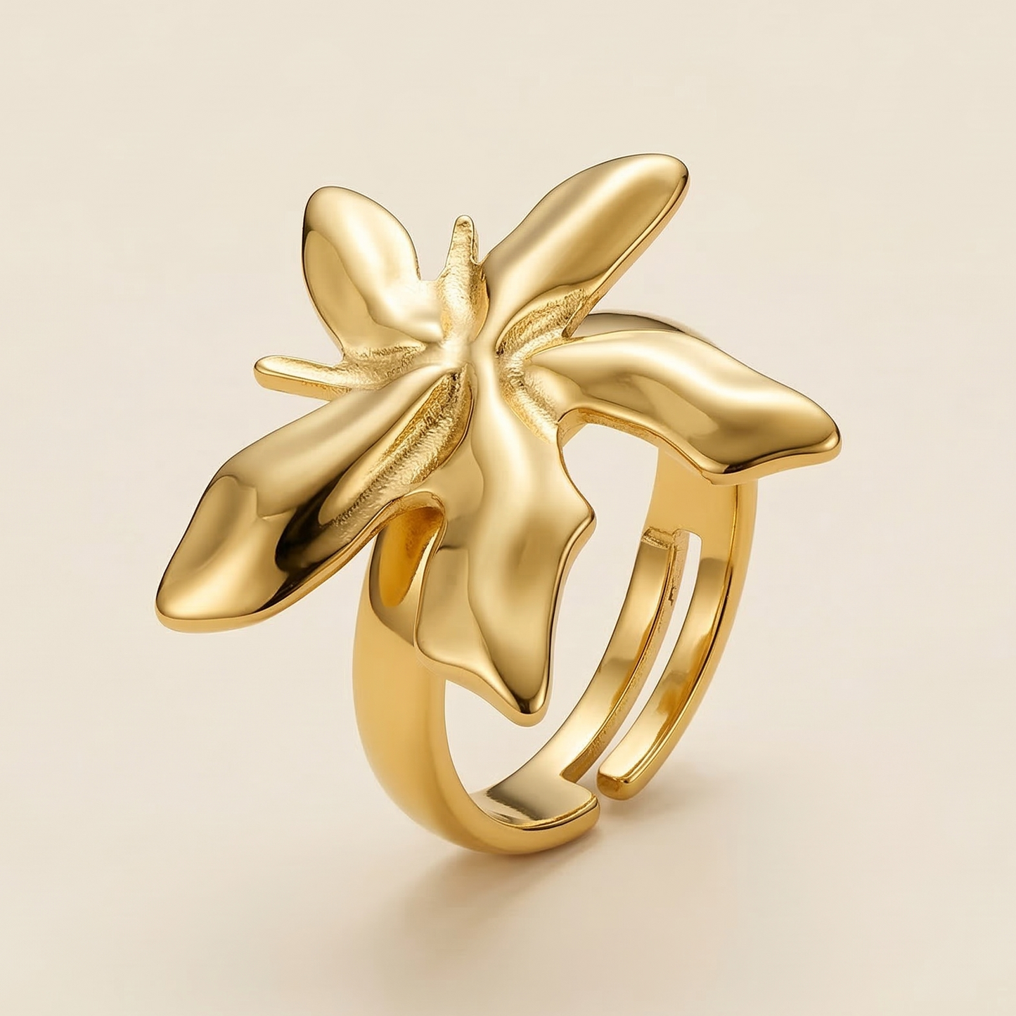 18K Gold Plated Flutter Gold Ring