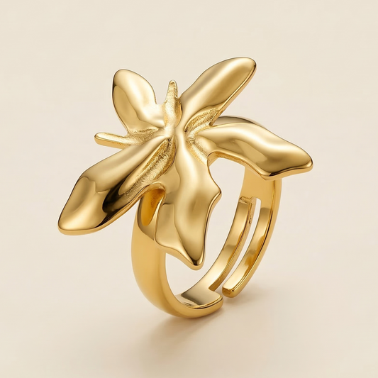 18K Gold Plated Flutter Gold Ring