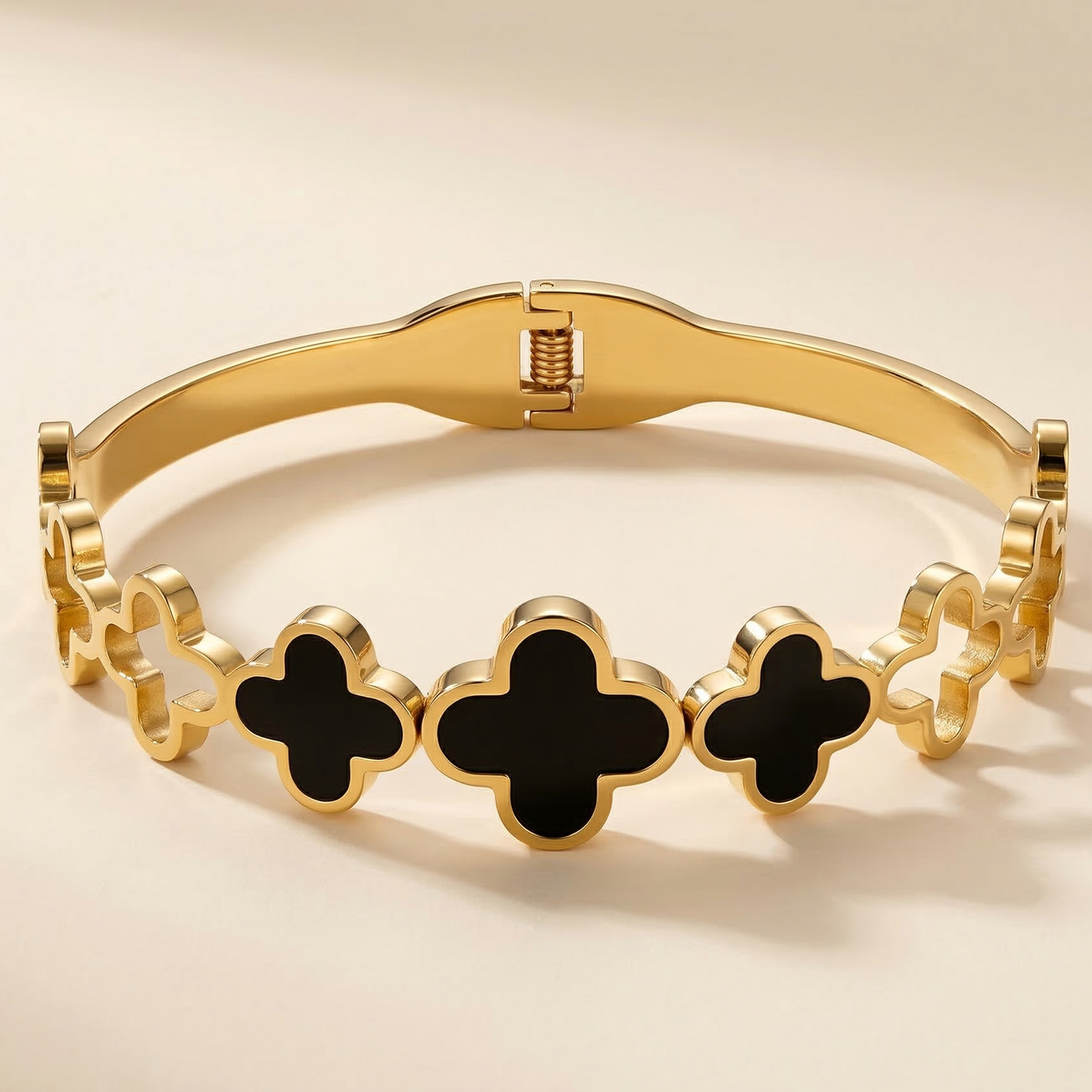 Royal Black Clover Bracelet