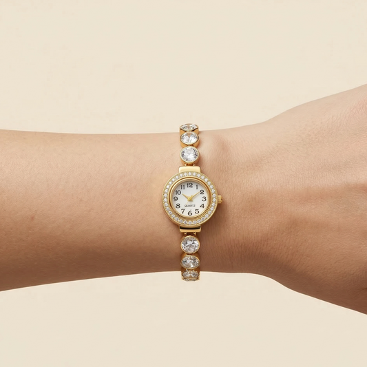Anti Tarnish Crystal Aura Gold Watch