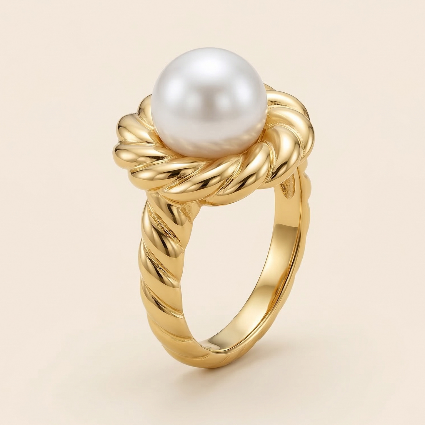 18K Gold Plated Pearl Majesty Gold Ring